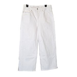 Old Navy Cropped Length Extra High Rise Wide Leg Jeans sz 10 White
